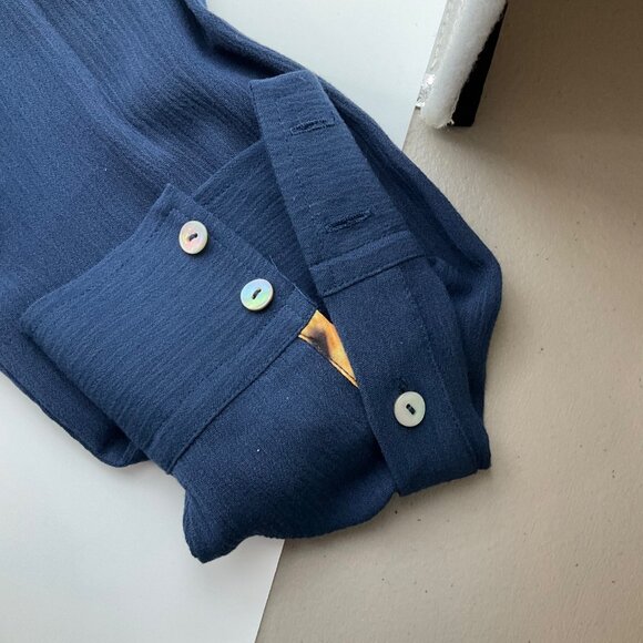 New Soft Surrounding Medium Tall Navy Savanna Maxi Dress Crepe soft - Picture 11 of 16